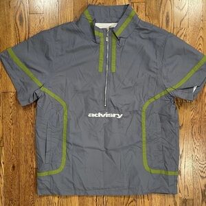 Advisry Windbreaker Jacket Short Sleeve Half Zip Pullover Gray Men’s Size L